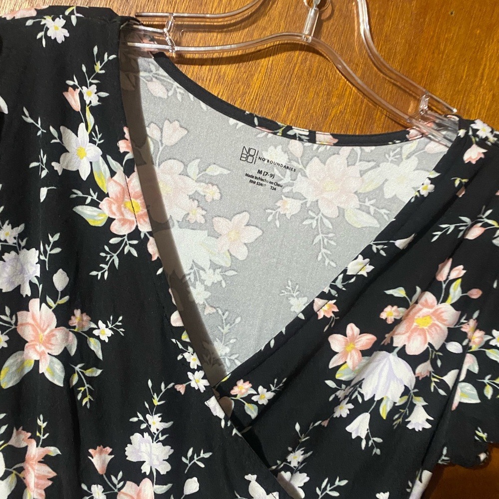 No Boundaries Black Floral Midi Dress - Picture 2 of 4